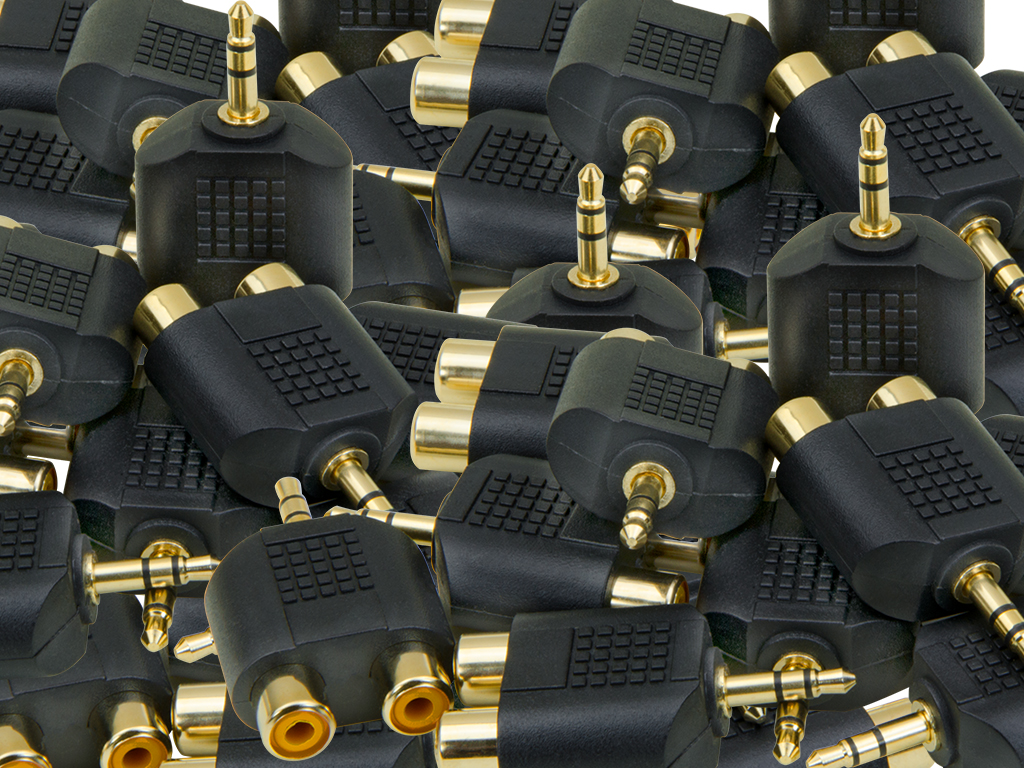 100pcs 3.5mm Stereo Plug Dual Two 2Port RCA Female Adapter Y Connector 100pcs 3.5mm Stereo Plug Dual Two 2Port RCA Female Adapter Y Connector